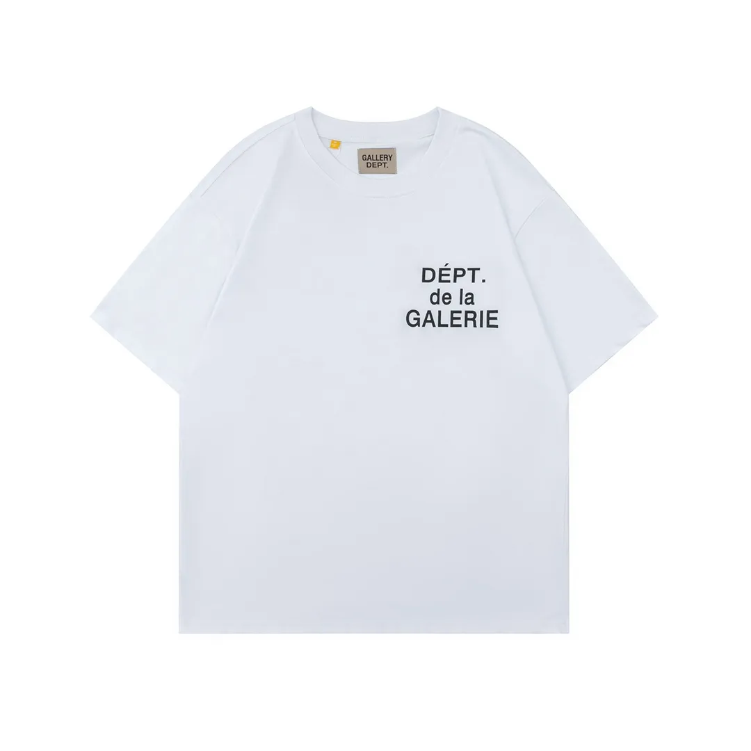 Model D108 Gallery dept European and American washed trendy brand printed high street T-shirts are the same for men and women, simple and generous offset printed letters, after washing and shaping, they will not change shape and will not pill, comfortable and breathable, apricot S to XL, p106